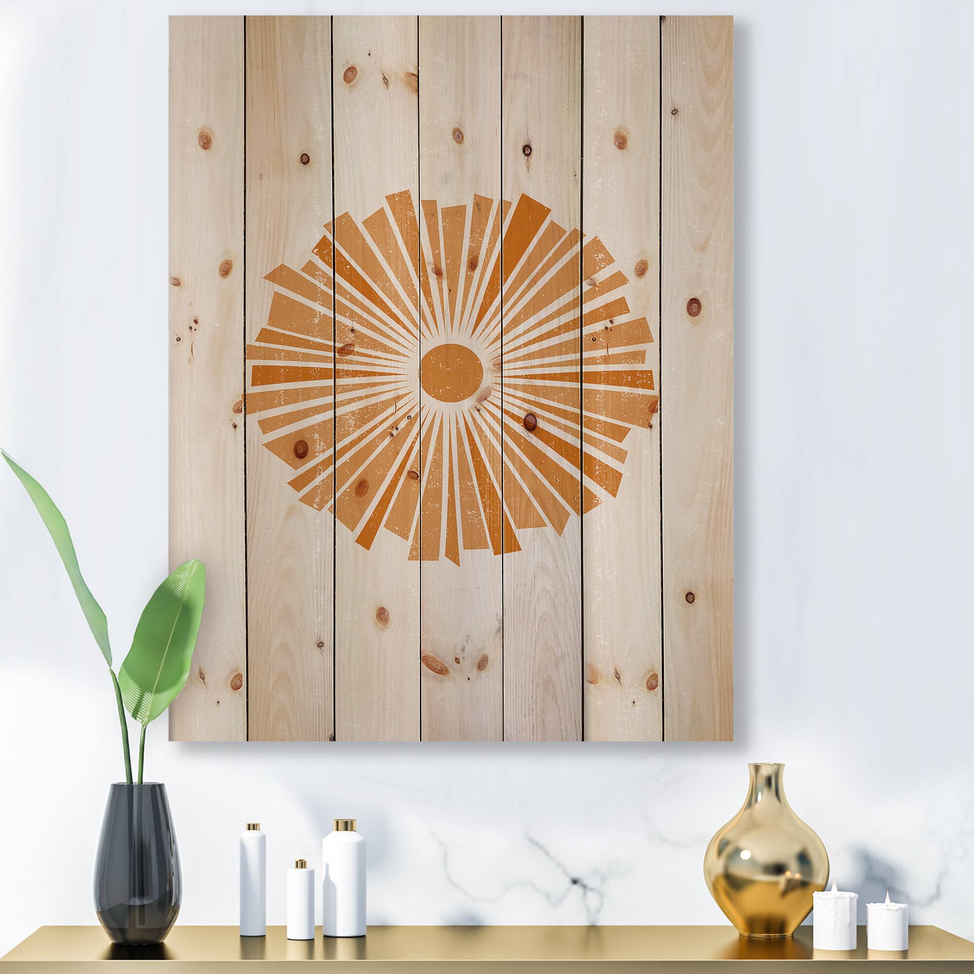 Designart - Minimal Orange Radiant Sun I